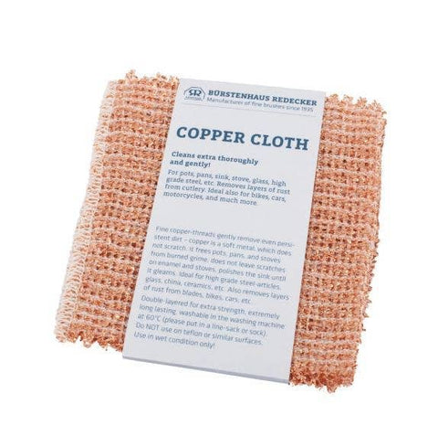 Redecker Copper Cleaning Cloth 5.5" 2/ST Bulk: Copper / Copper / 14cm/5.5"