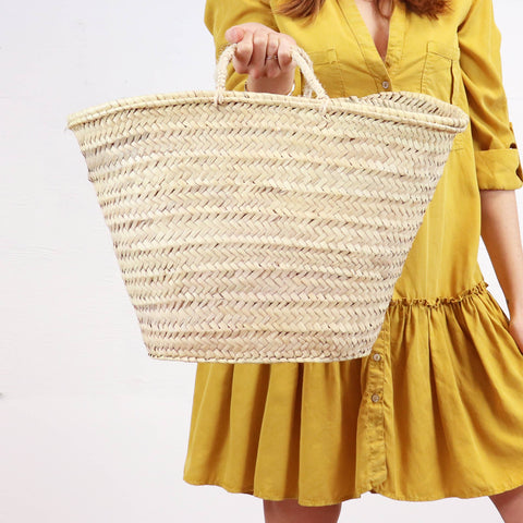 Straw Bag - Miami French Market Basket: Medium