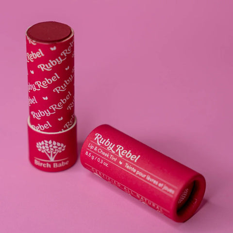 Ruby Rebel Lip & Cheek Tints and Balm by Birch Babe