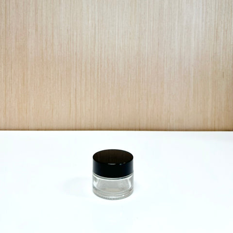 20 ml Clear Glass Jar - Black Plastic Lid